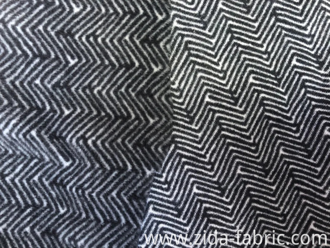 100%Polyester Single Fleece Knitted Fabric with Printed